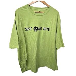 Disney Villains JUST ONE BITE Green Graphic Short Sleeve T-Shirt - Size L - NWT